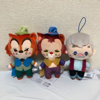 ディズニー(Disney)の【送料無料】新品 ピノキオ ぽわぽわぬいぐるみ フェロー ギデオン ゼペット(ぬいぐるみ)