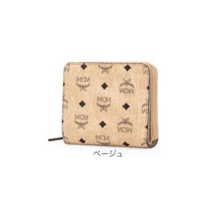 MCM - 韓国製 MCM 二つ折りラウンドジップ ベージュ