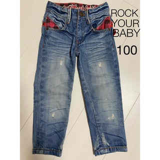 ロックユアベビー(Rock your Baby)のROCK YOUR BABY インポート デニムパンツ 100 ダメージ加工(パンツ/スパッツ)