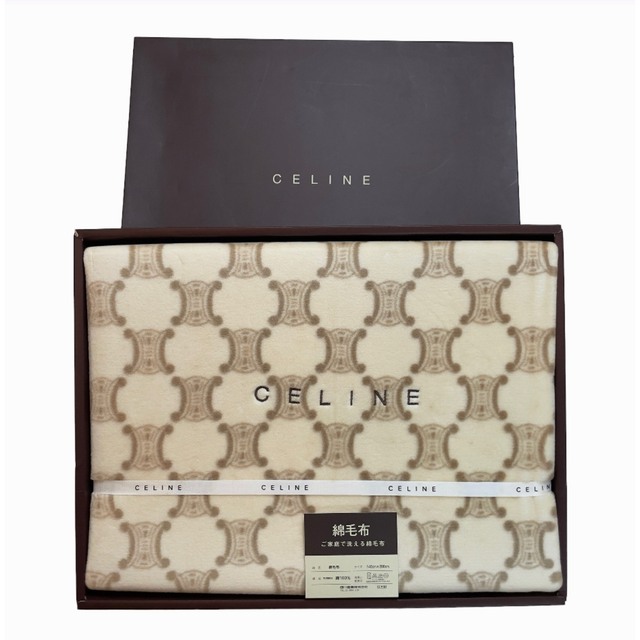 人気急上昇 ☆新品未使用☆CELINE セリーヌ マカダム柄 140×200 綿毛布