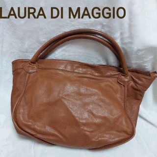 ディマジオ(DI MAGGIO)のローラディマッジオ レザートートバッグ シボ革 茶色 イタリア製 A4収納可(トートバッグ)