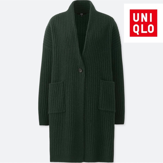 UNIQLO(ユニクロ)のUNIQLO  ウールリブニットカーデ レディースのジャケット/アウター(ニットコート)の商品写真
