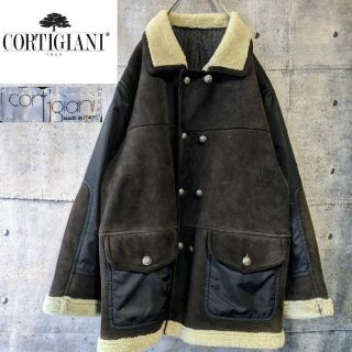 cortigiani ヴィンテージ　美品　デザインムートンナイロンボアジャケット(ピーコート)