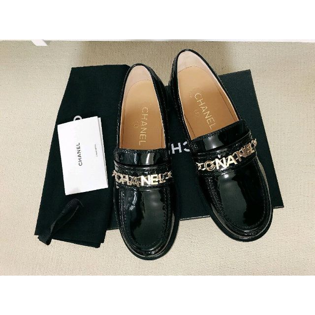 すずらん シャネル CHANEL パテント カーフスキン ローファー