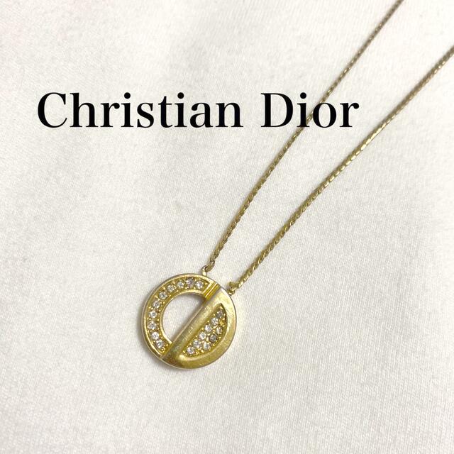 dior CDロゴラインストーンネックレス