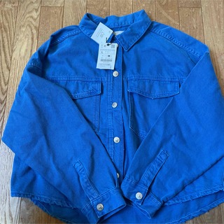 ザラ(ZARA)のカラフルシャツジャケット　ブルー(Gジャン/デニムジャケット)