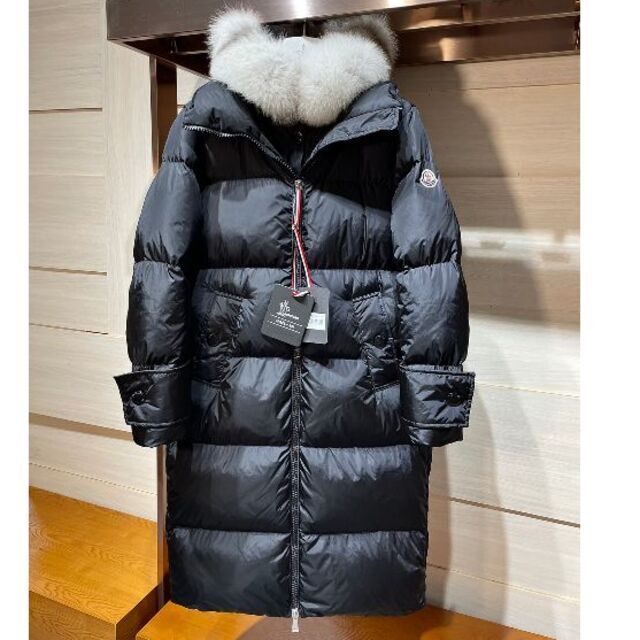 MONCLER モンクレール ロング ダウンコート ファー付 黒 ブラック