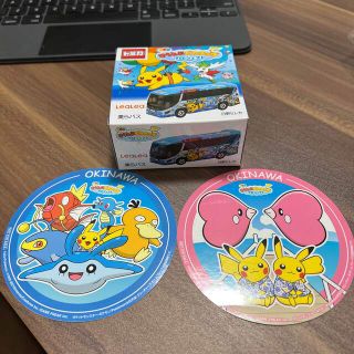 ポケモン(ポケモン)のトミカ　そらとぶピカチュウプロジェクト　HIS美らバス、ステッカーセット(ミニカー)