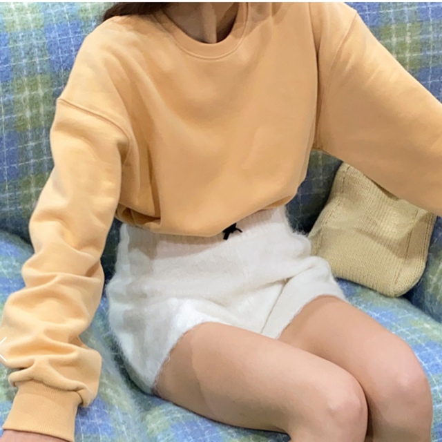 samoyed Sheep Crop Sweat Shirt (Orange)