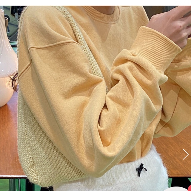 samoyed Sheep Crop Sweat Shirt (Orange) レディースのトップス(トレーナー/スウェット)の商品写真