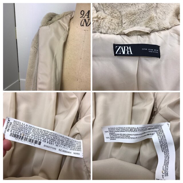 ZARA(ザラ)のエコファーのブルゾンコート　美品 レディースのジャケット/アウター(毛皮/ファーコート)の商品写真