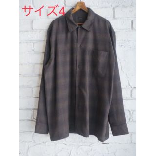 新品　22aw ウールチェック オープンカラーシャツ(シャツ)