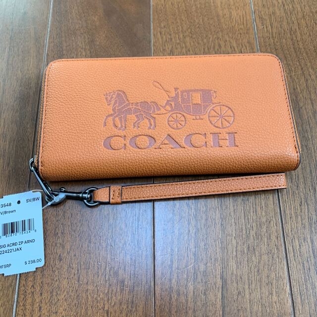 COACH(コーチ)の本体のみ　少し訳あり　3548 コーチ　長財布　オレンジ　コーチ　馬車モチーフ レディースのファッション小物(財布)の商品写真