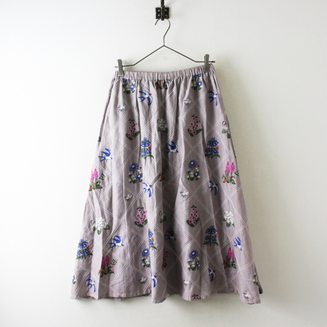 ネット直販店 marble sud 2020 花とミツバチ 刺繍 ロングスカート ネット直販店 marble sud 2020 花とミツバチ 刺繍 ロングスカート