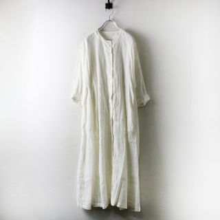 ネストローブ(nest Robe)の2021SS nest Robe ネストローブ リネン異番手ストライプワンピース F/ホワイト【2400012762022】(その他)