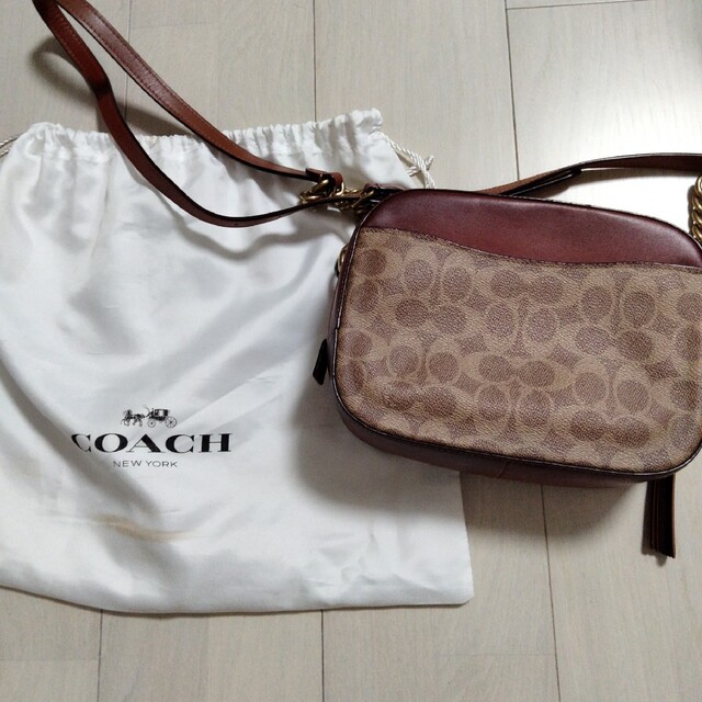 美品 COACHコーチ ハンドバッグ ショルダー ロゴクリーム(小)