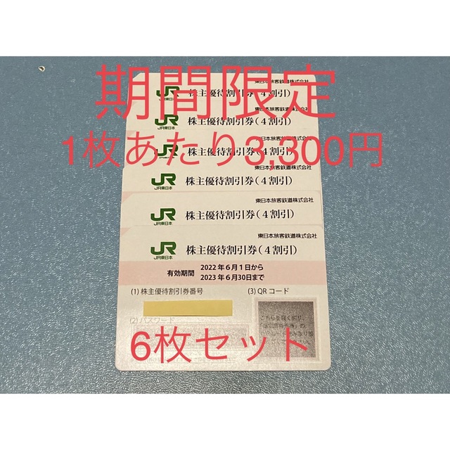 JR東日本　株主優待割引券　6枚