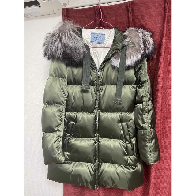 PRADA - 新品プラダPRADAファー付ダウンコートジャケットカーキ PRADA - 新品プラダPRADAファー付ダウンコートジャケットカーキ