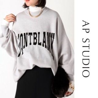 アパルトモンドゥーズィエムクラス(L'Appartement DEUXIEME CLASSE)の新品 21AW AP STUDIO ロゴジャガードニット(ニット/セーター)