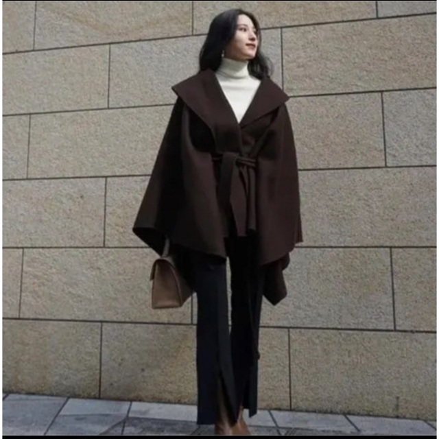 L'Or ロル Irregular hem Cape Coat