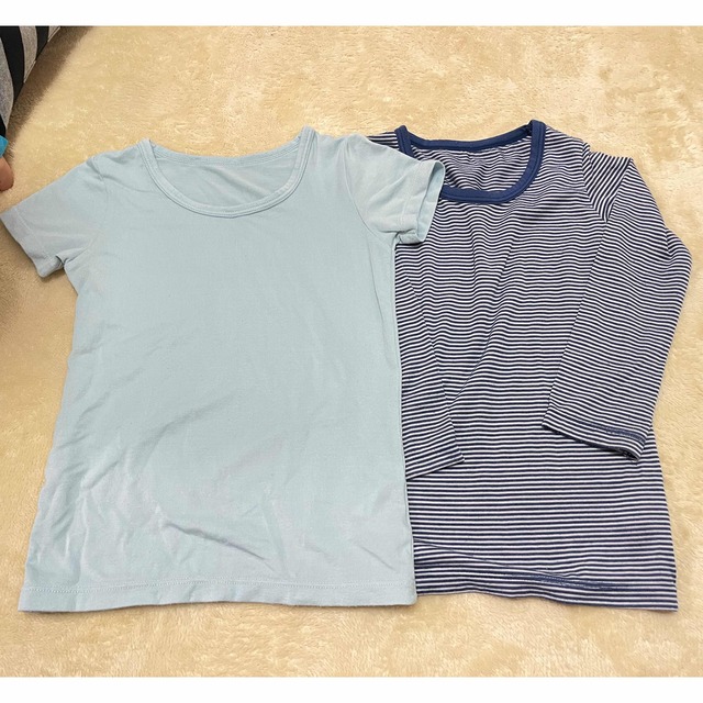 UNIQLO(ユニクロ)のUNIQLO ヒートテック 半袖 長袖 90センチ キッズ/ベビー/マタニティのキッズ服男の子用(90cm~)(下着)の商品写真