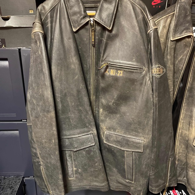良好品】 NIKE - ジョーダンレザージャケット'ダメージ加工'size US