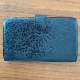 シャネル(CHANEL)のCHANEL  キャビアスキン　長財布　ブラック(財布)