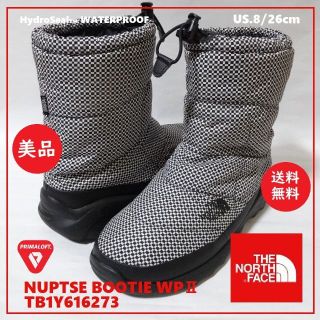 ザノースフェイス(THE NORTH FACE)の送料込 美品★ノースフェイス ヌプシ ブーティ 26cm 白黒 チェック(ブーツ)