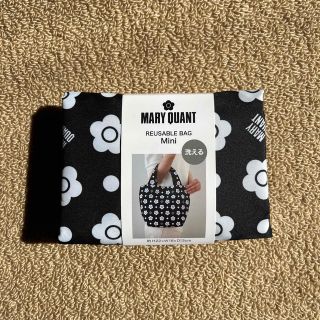 マリークワント(MARY QUANT)のMARY QUANT  リザーブバッグ　エコバッグ　小　黒　花柄(エコバッグ)