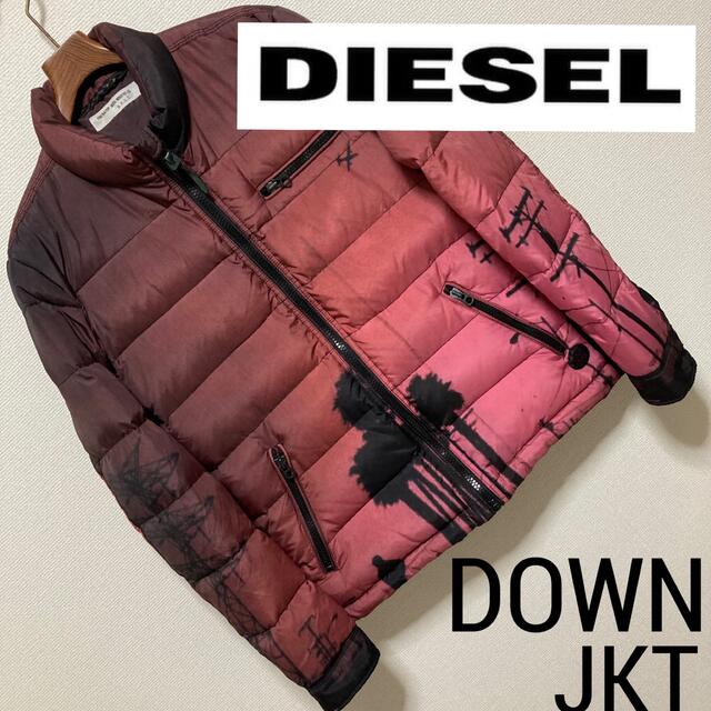 美品■DIESEL■W-MAIN ダウンジャケット グラデーションフォトプリント