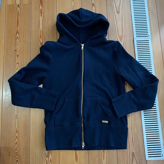 38 MICA&DEAL ネイビー 度詰裏毛ZIPUPパーカー ジップパーカー