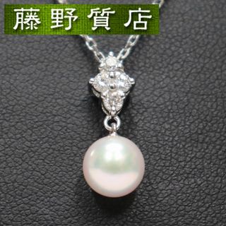 ミキモト(MIKIMOTO)の（美品）ミキモト MIKIMOTO　 パールネックレス　 K18ホワイトゴールド×ダイヤ4石×パール(約7.2mm) 9066(ネックレス)