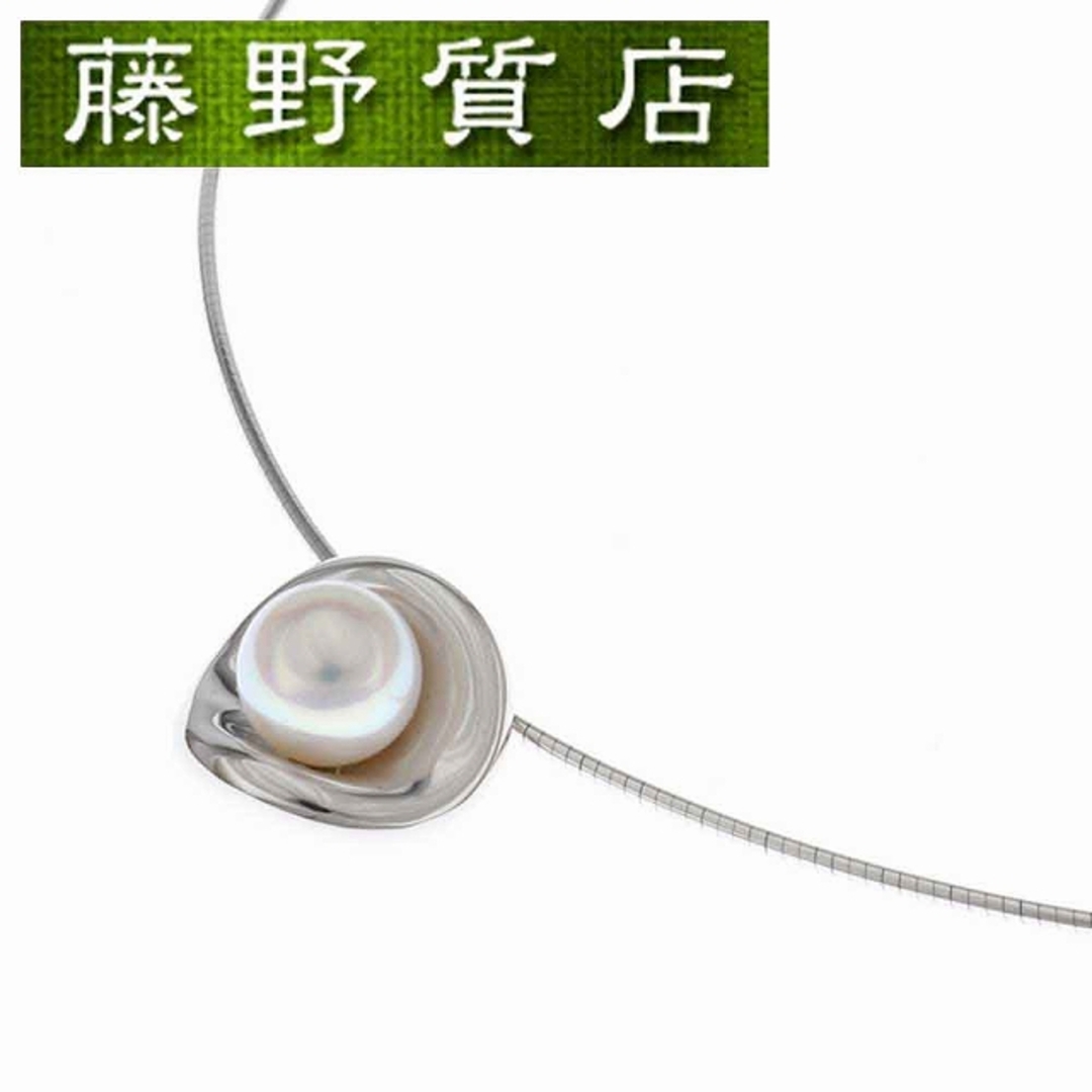 ミキモト　MIKIMOTO オメガ パール ネックレス K18 WG × パール 1粒 約6.6mm 8608のサムネイル