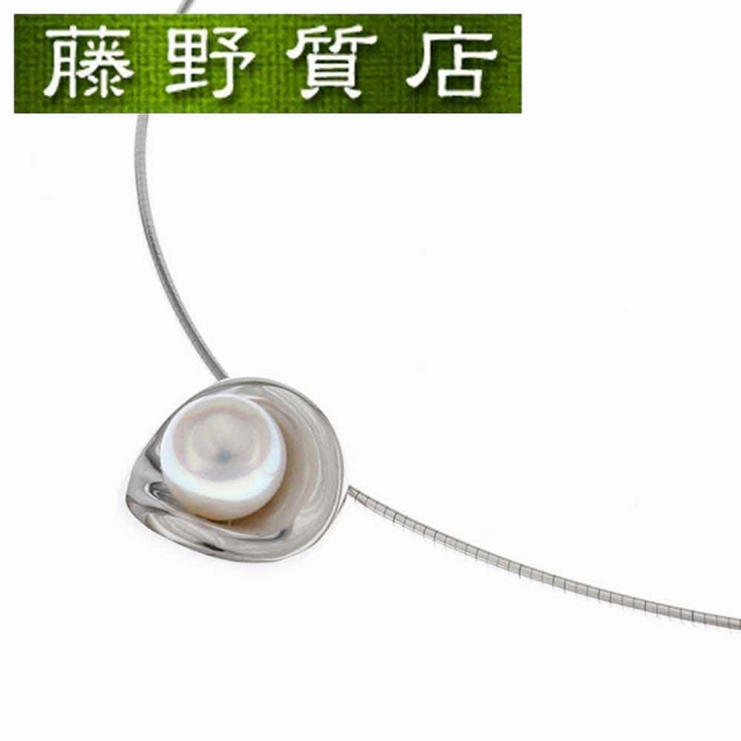 商品番号8608ミキモト　MIKIMOTO オメガ パール ネックレス K18 WG × パール 1粒 約6.6mm 8608