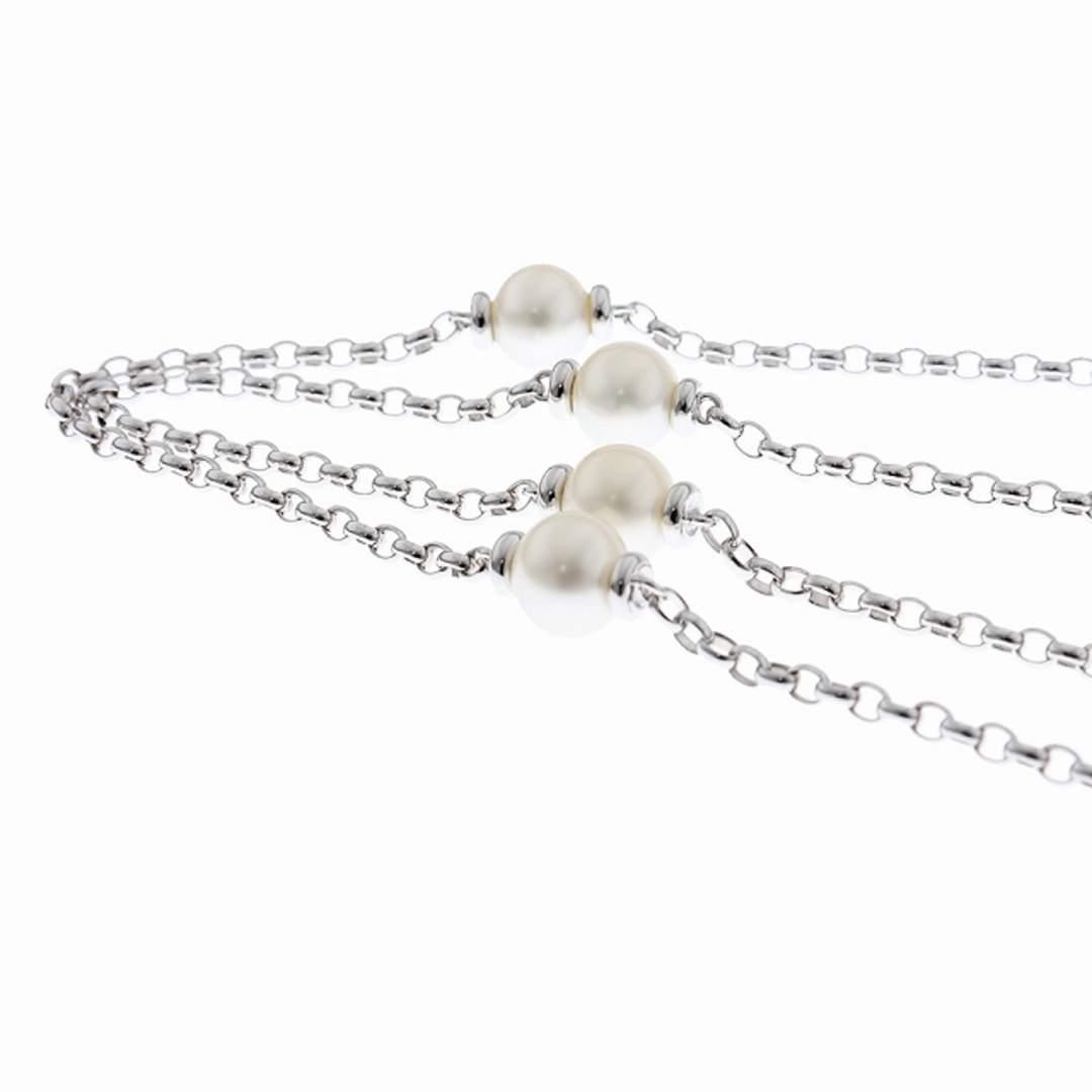 MIKIMOTO(ミキモト)の(美品) ミキモト MIKIMOTO ステーションパール ネックレス K18 WG × パール 8517 レディースのアクセサリー(ネックレス)の商品写真