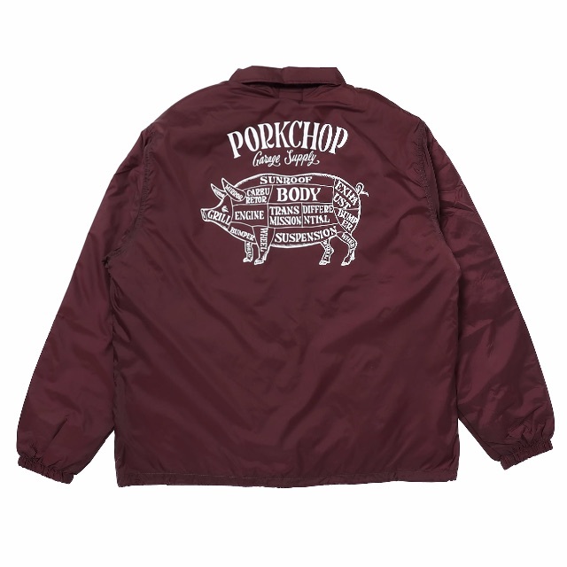 店舗情報 ポークチョップ ボア コーチジャケット PORKCHOP マルーン/XL