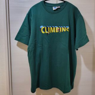 クライミング プリント刺繍Tシャツ Lサイズ ビリジアングリーン(Tシャツ/カットソー(半袖/袖なし))