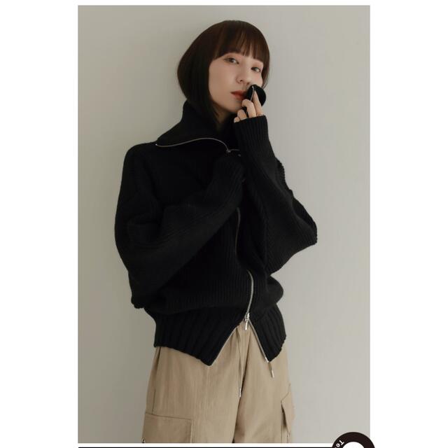 louren☆zip up turtleneck knit ブラック レディースのトップス(ニット/セーター)の商品写真