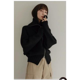 louren☆zip up turtleneck knit ブラック(ニット/セーター)