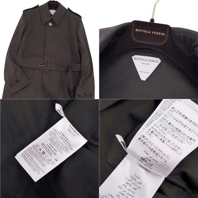 極美品 ボッテガヴェネタ BOTTEGA VENETA コート 2020AW ボンディング コットン シングルトレンチ トライアングルバックル メンズ アウター 54(XL相当) ダークブラウン