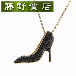 フェラガモ(Ferragamo)の(新品仕上げ済)フェラガモ FERRAGAMO ミニチュアプレツィオーゼ パンプスモチーフ ネックレス K18YG × ブラックダイヤ 710035 530684 8868(ネックレス)