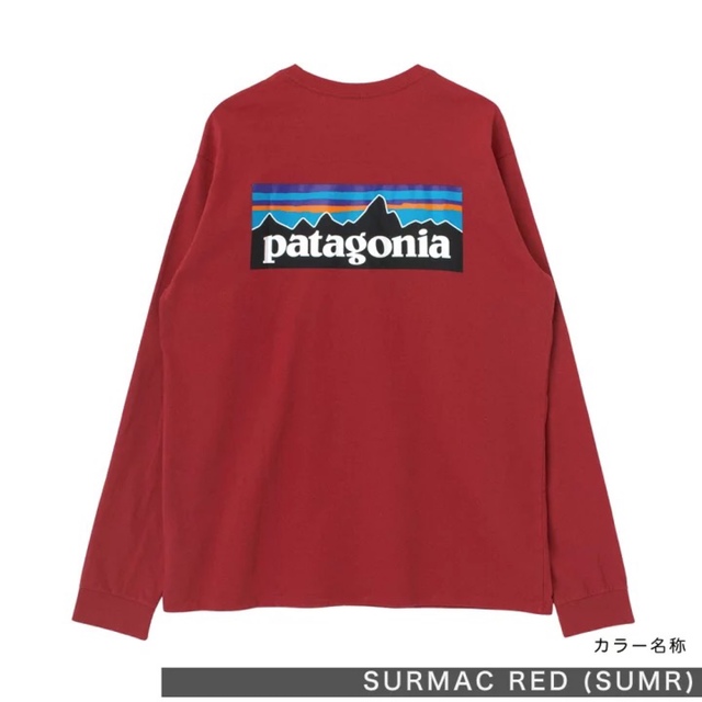 Tシャツ/カットソー(七分/長袖)patagonia ロンT LONG-SLEEVED P-6 レッド XXL