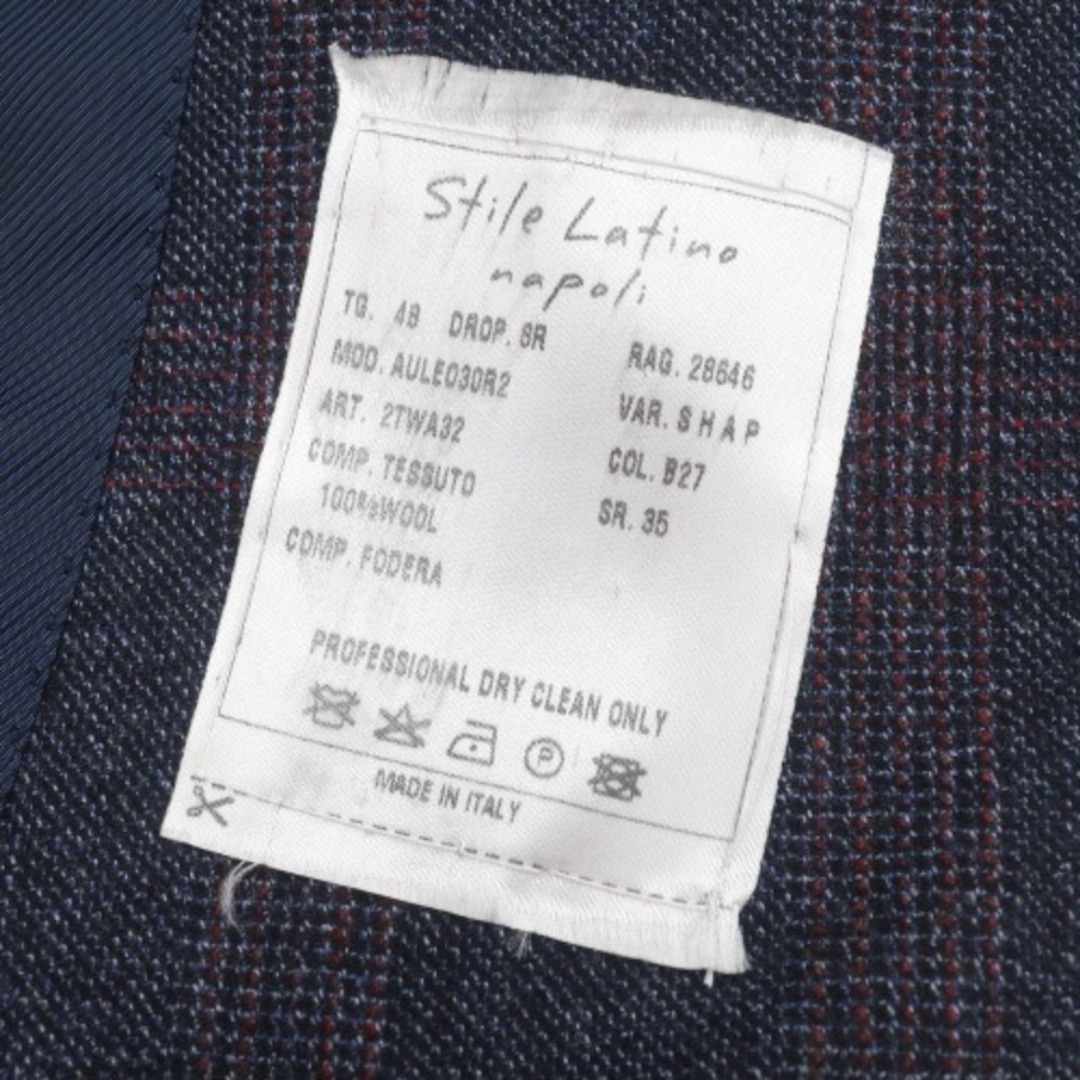 【新品】スティレ ラティーノ STILE LATINO ウール チェック 3B セットアップ スーツ【サイズ48】【メンズ】