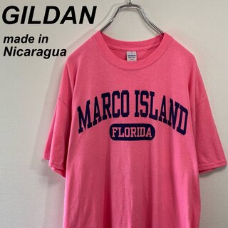 ギルタン(GILDAN)の古着 ギルダン フロリダ 半袖 Tシャツ XL ニカラグア製 英字ロゴ ピンク(Tシャツ/カットソー(半袖/袖なし))