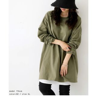 antiqua - カーキ バスクロンT ロンT レディース トップス 長袖 綿100