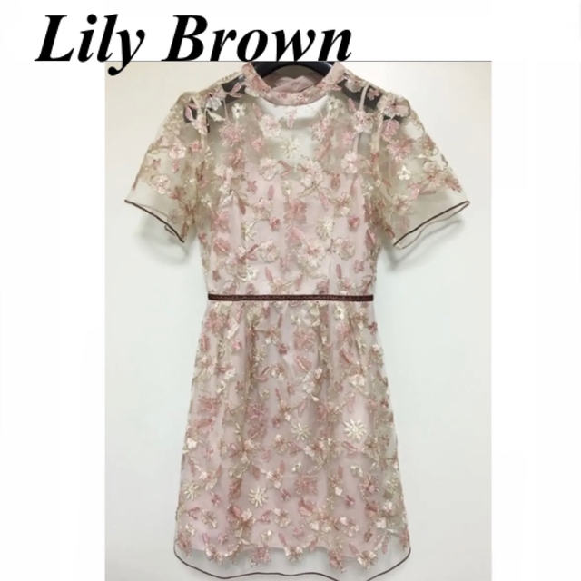 Lily Brown(リリーブラウン)のLily Brown フラワーコードレースワンピ―ス 【ミニワンピ】 レディースのワンピース(ミニワンピース)の商品写真