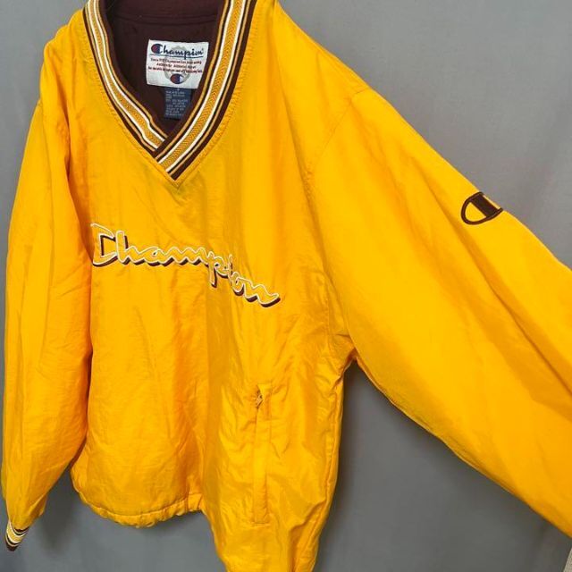チャンピオン champion ナイロンプルオーバー Vネック コットン裏地