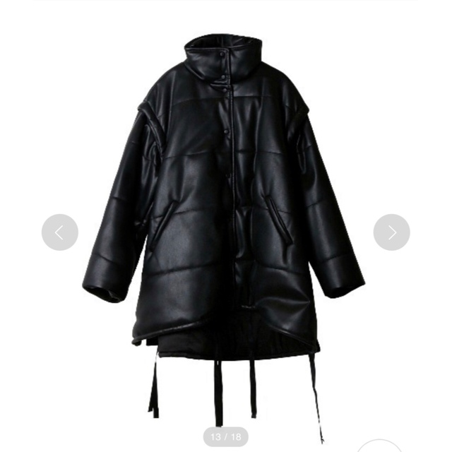 LE CIEL BLEU Faux Leather Padded Coat