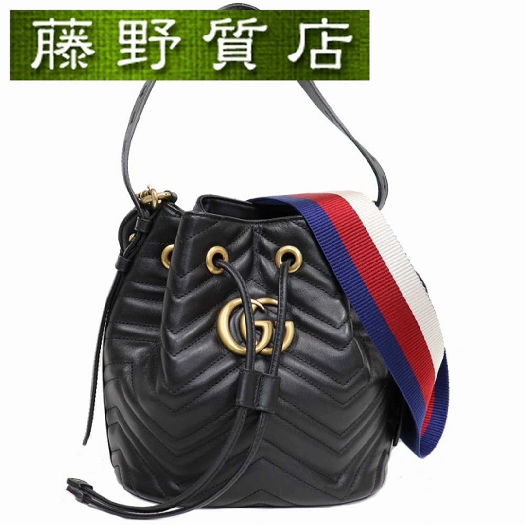 Gucci - (美品)グッチ GUCCI 2way 巾着 ショルダー GGマーモント