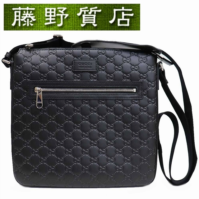 正規品】 - Gucci （美品）グッチ 8143 レザー グッチシマ 黒 406408